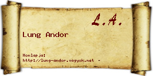Lung Andor névjegykártya
